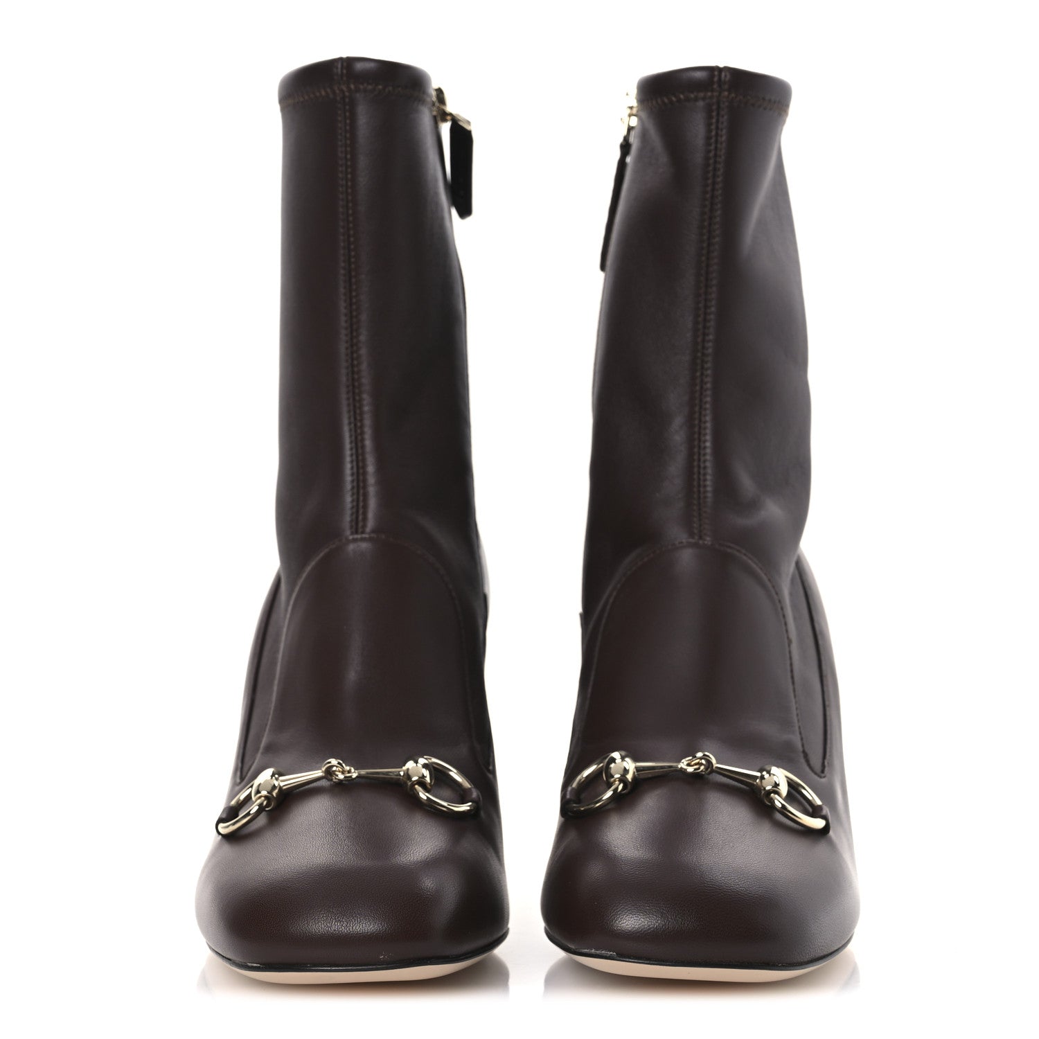 Gucci Nappa Horsebit Ankle Boots 39 Brown 3 of 11