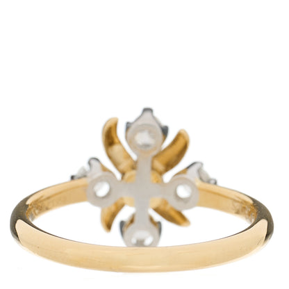 Tiffany 18K Yellow Gold Platinum Diamond Schlumberger Lynn Ring 50 5.5 3 of 5