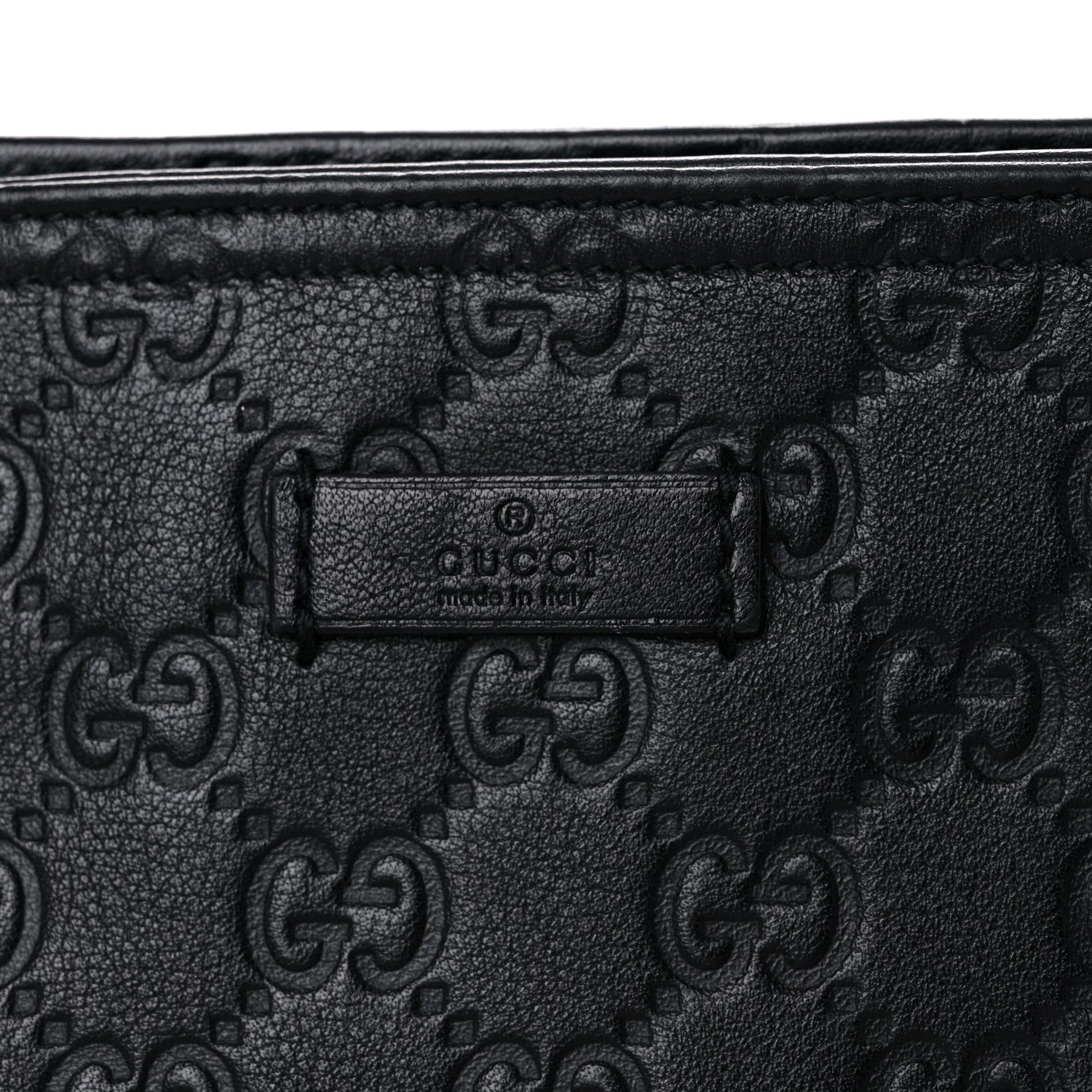 Gucci Guccissima Medium Flat Messenger Bag Black 10 of 12