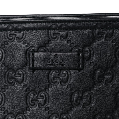 Gucci Guccissima Medium Flat Messenger Bag Black 10 of 12