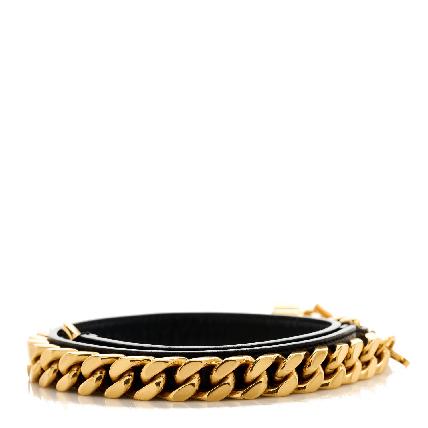 Saint Laurent Calfskin Monogram Chain Tassel Belt M Black 2 of 5