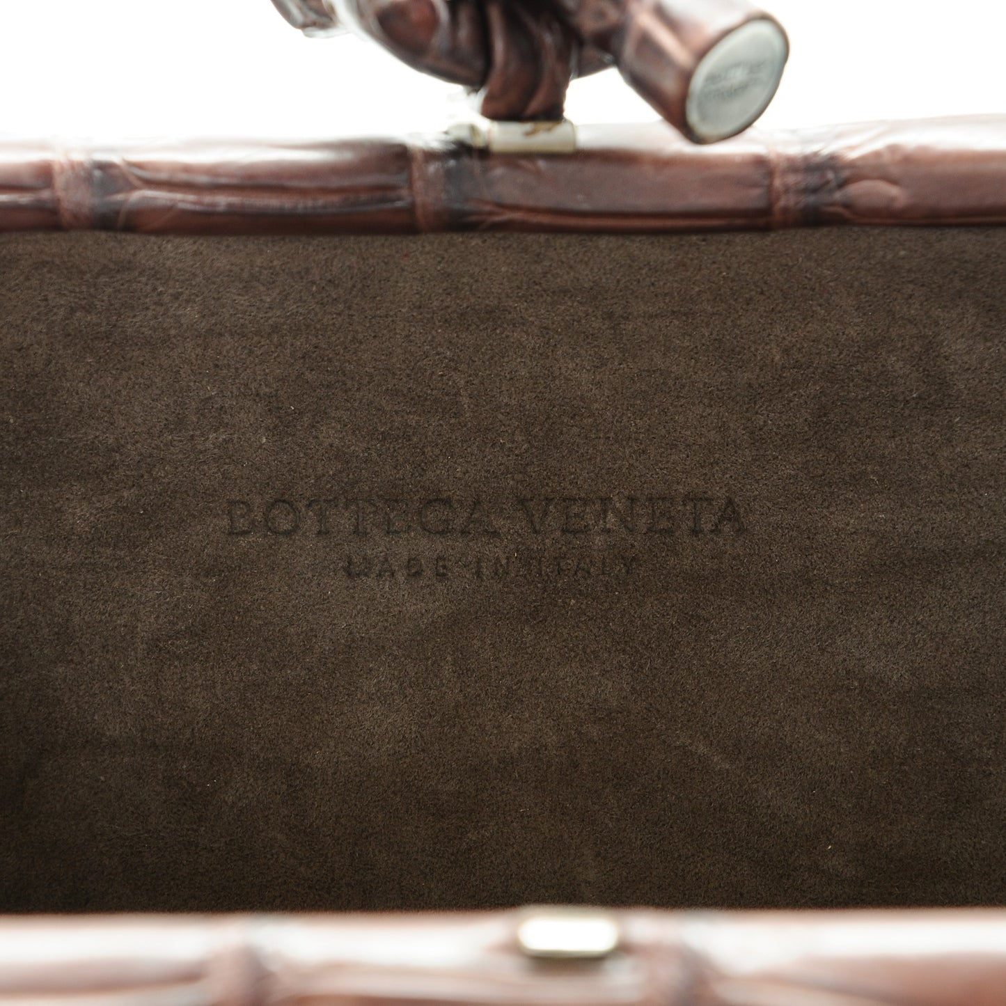 Crocodile Knot Clutch Brown