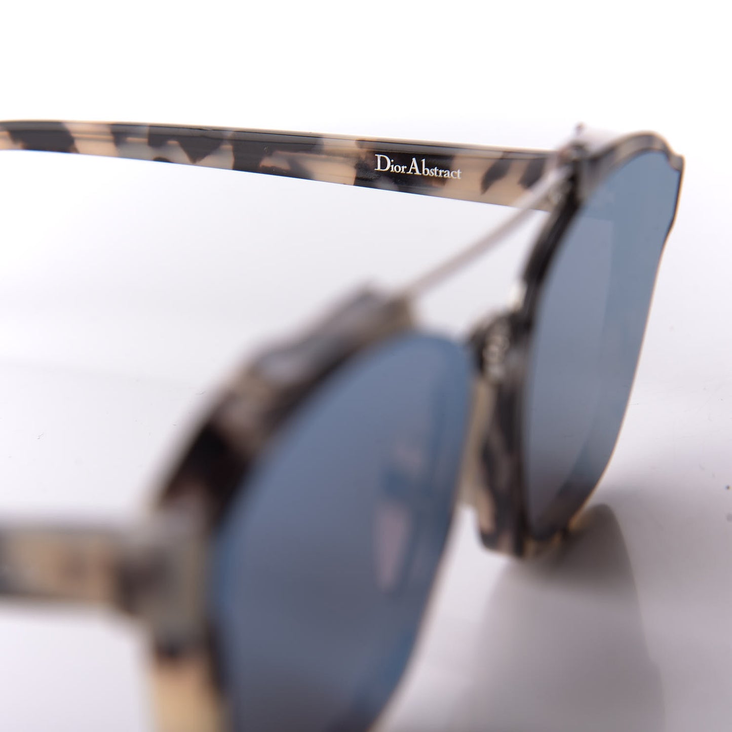 Abstract Square Mirrored Sunglasses Spotted Havana Blue