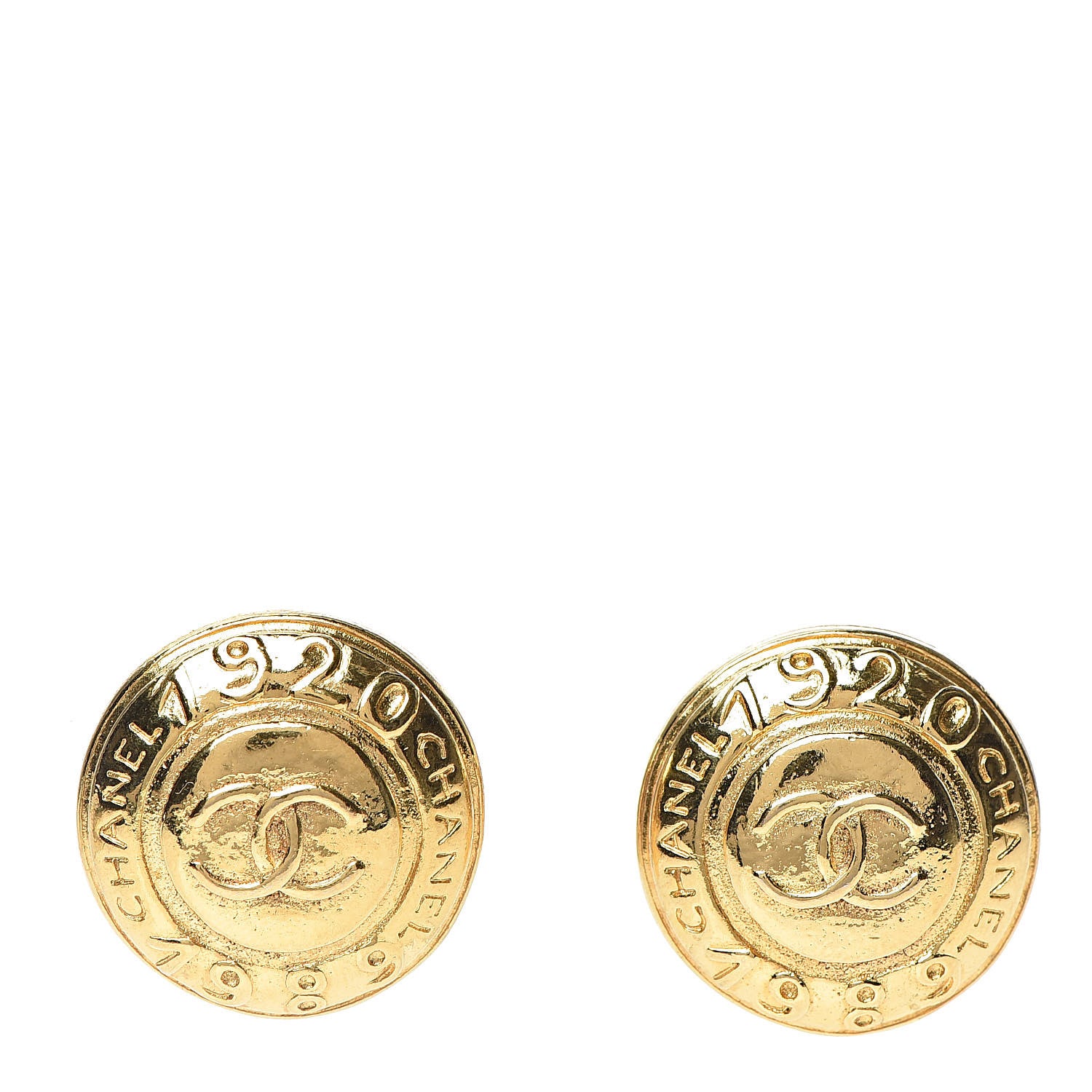 Chanel CC Clip On Earrings Gold 1 of 5
