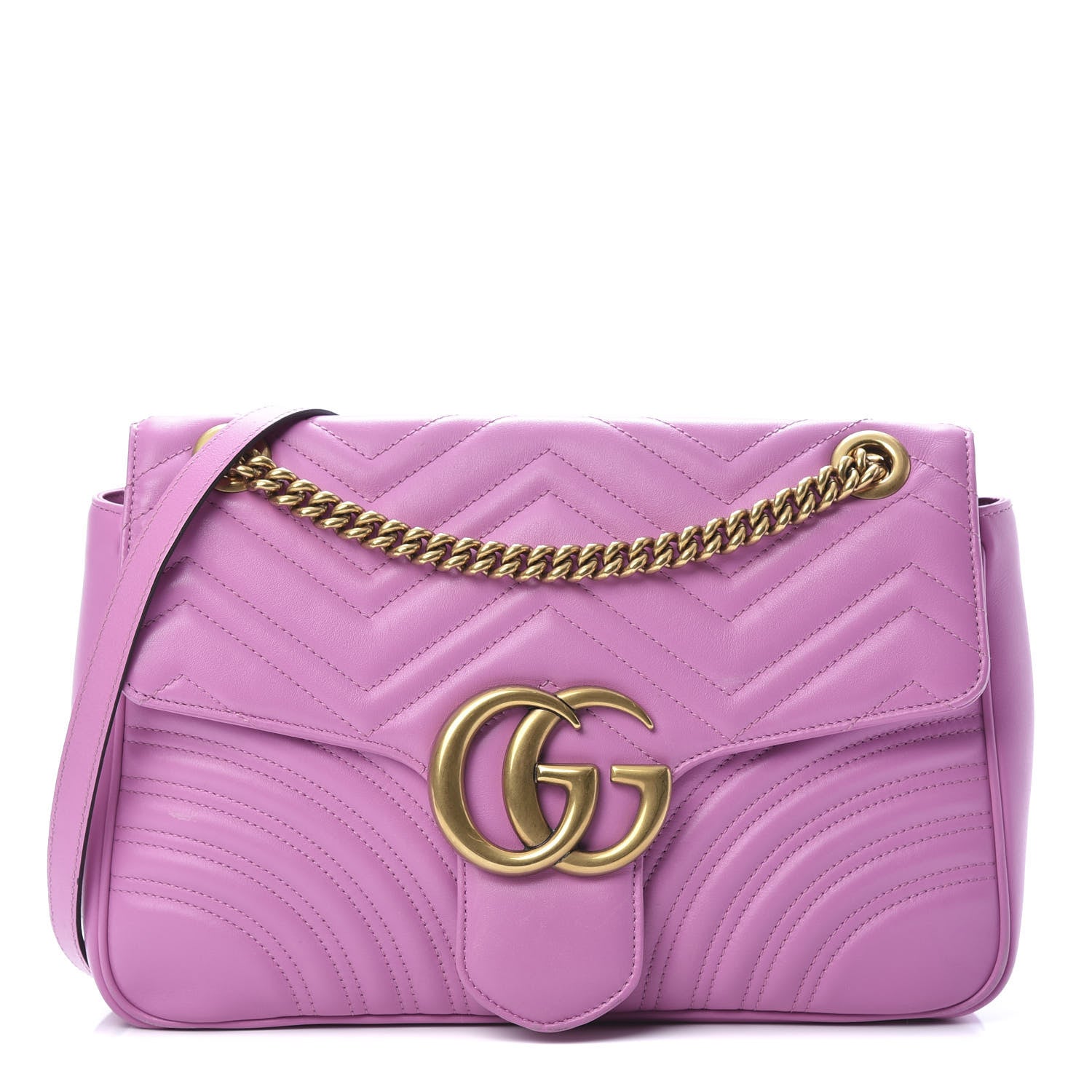 Gucci Calfskin Matelasse Medium GG Marmont Shoulder Bag Candy Mousse 1 of 14
