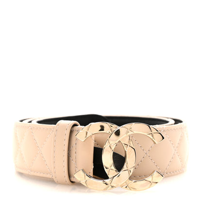 Chanel Lambskin Quilted CC Belt 75 30 Beige 1 of 5
