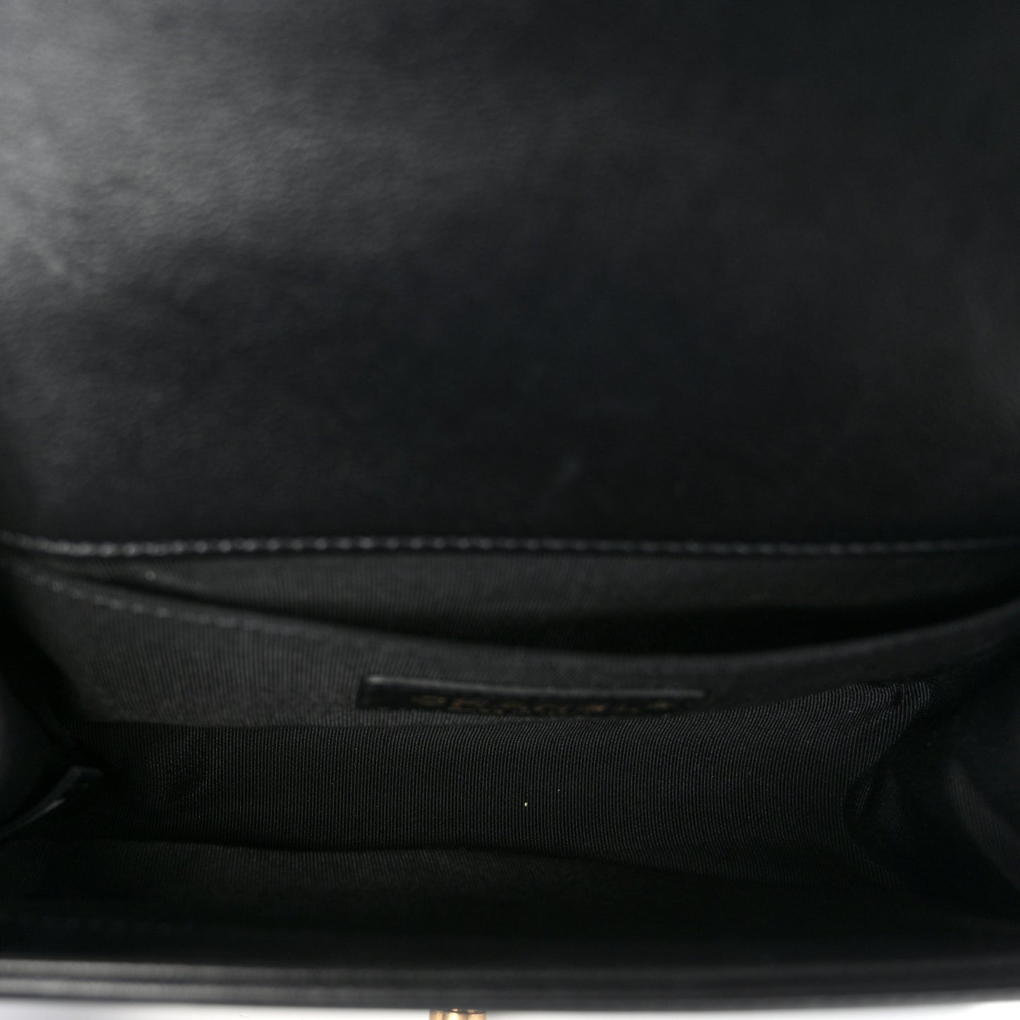 Calfskin Quilted Small Boy Flap Black