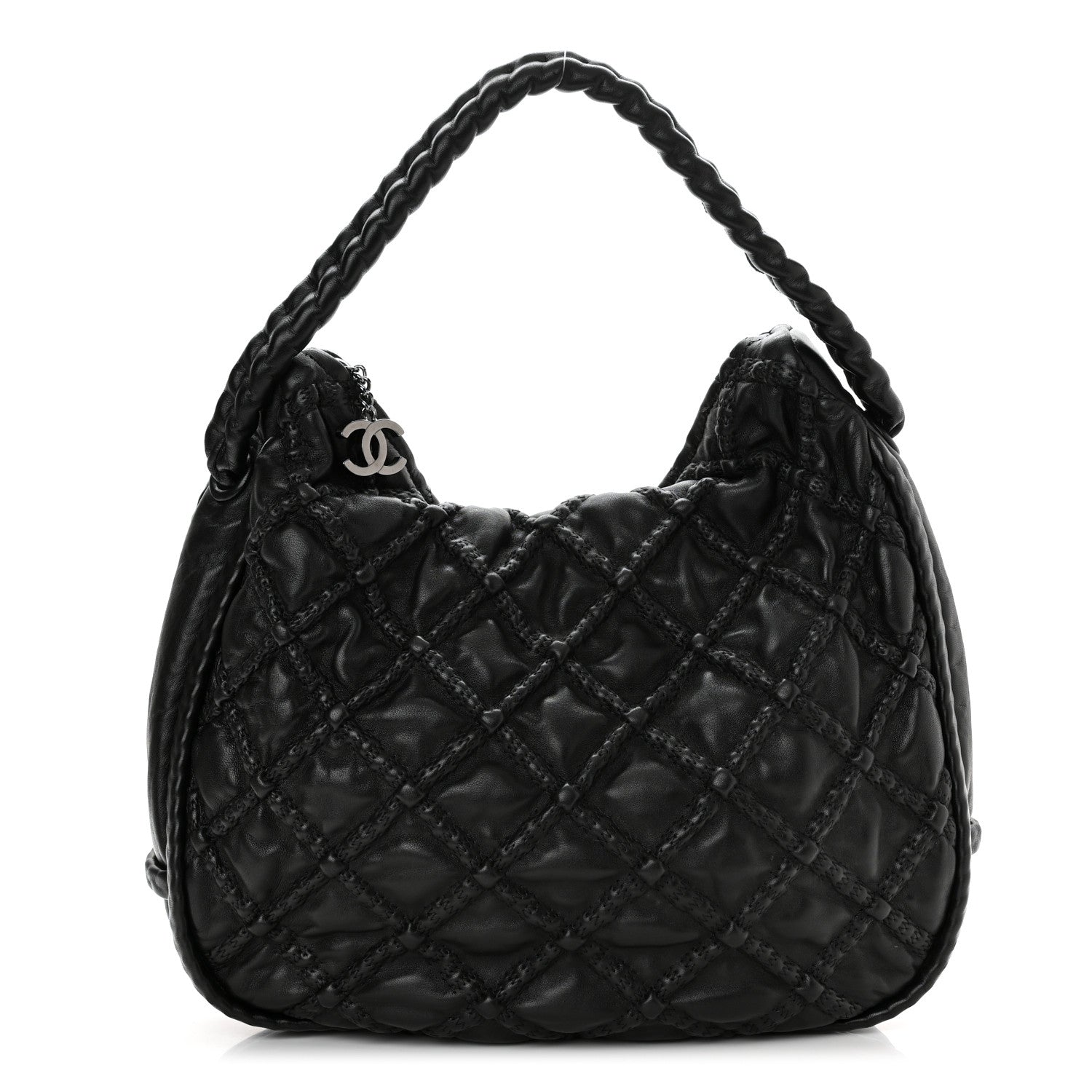 Chanel Quilted Lambskin Hidden Chain Hobo Black 1 of 10