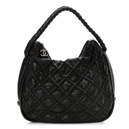 Chanel Quilted Lambskin Hidden Chain Hobo Black 1 of 10