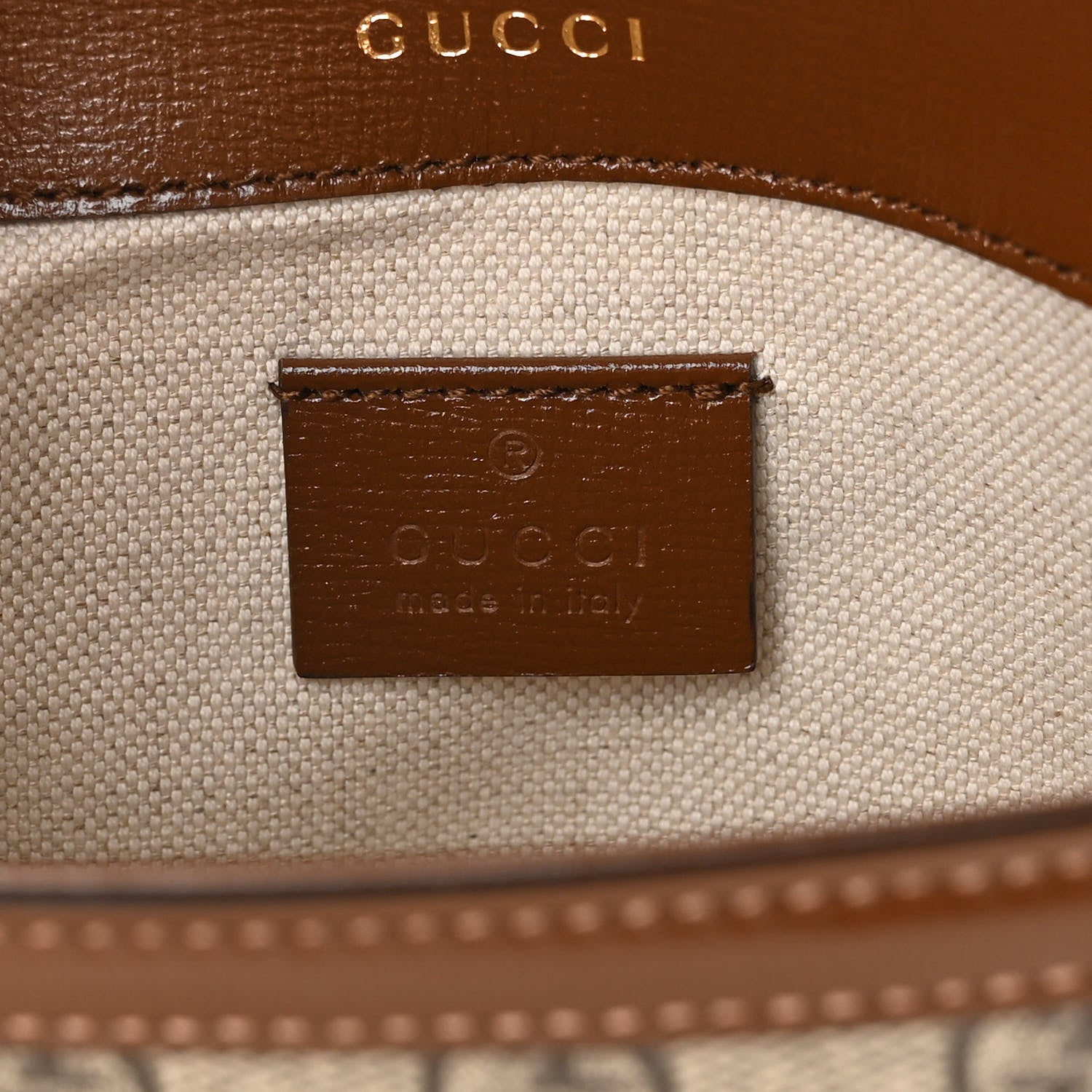 Gucci GG Supreme Monogram Web Mini Horsebit 1955 Shoulder Bag Beige Brown Sugar 6 of 10
