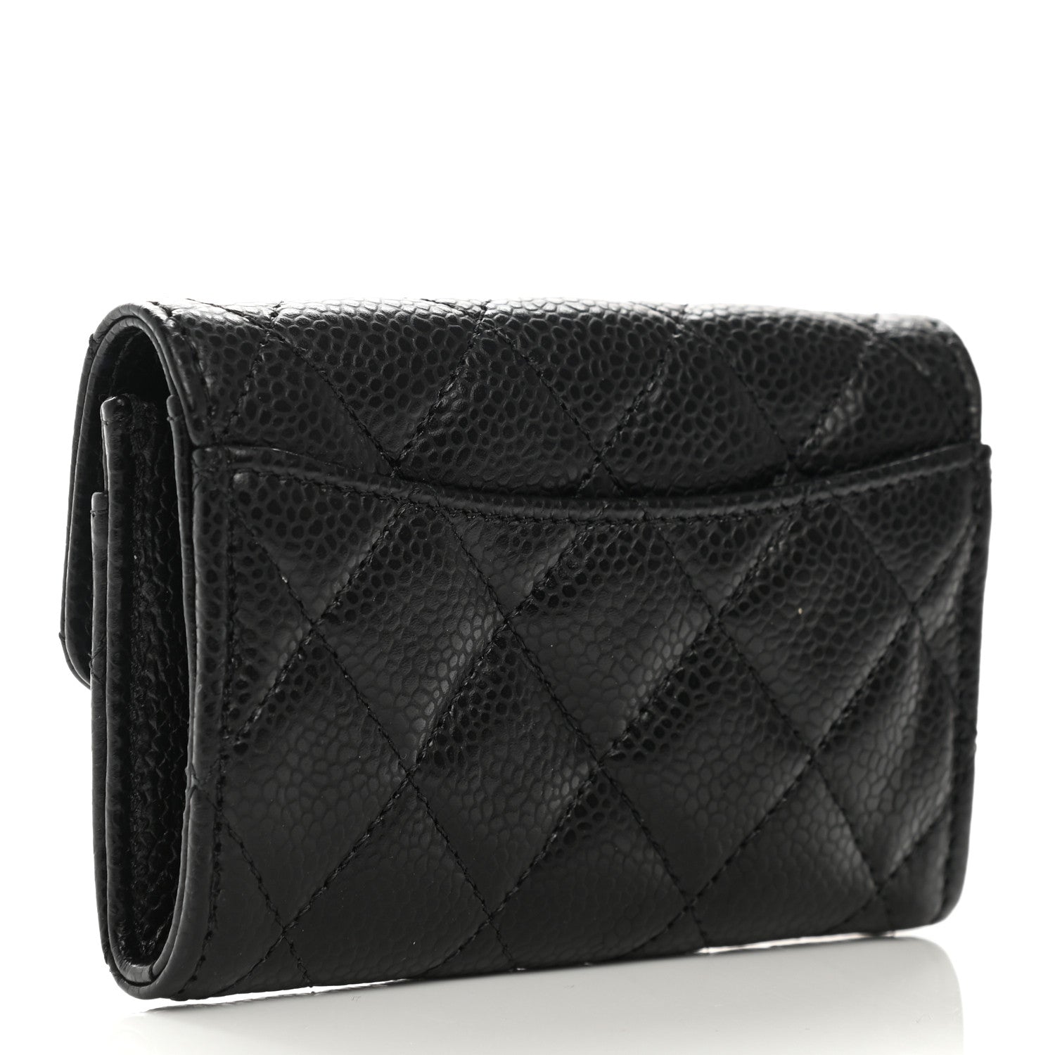 Chanel Caviar Quilted Flap Card Holder Wallet Black 4 of 9