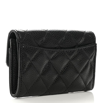 Chanel Caviar Quilted Flap Card Holder Wallet Black 4 of 9