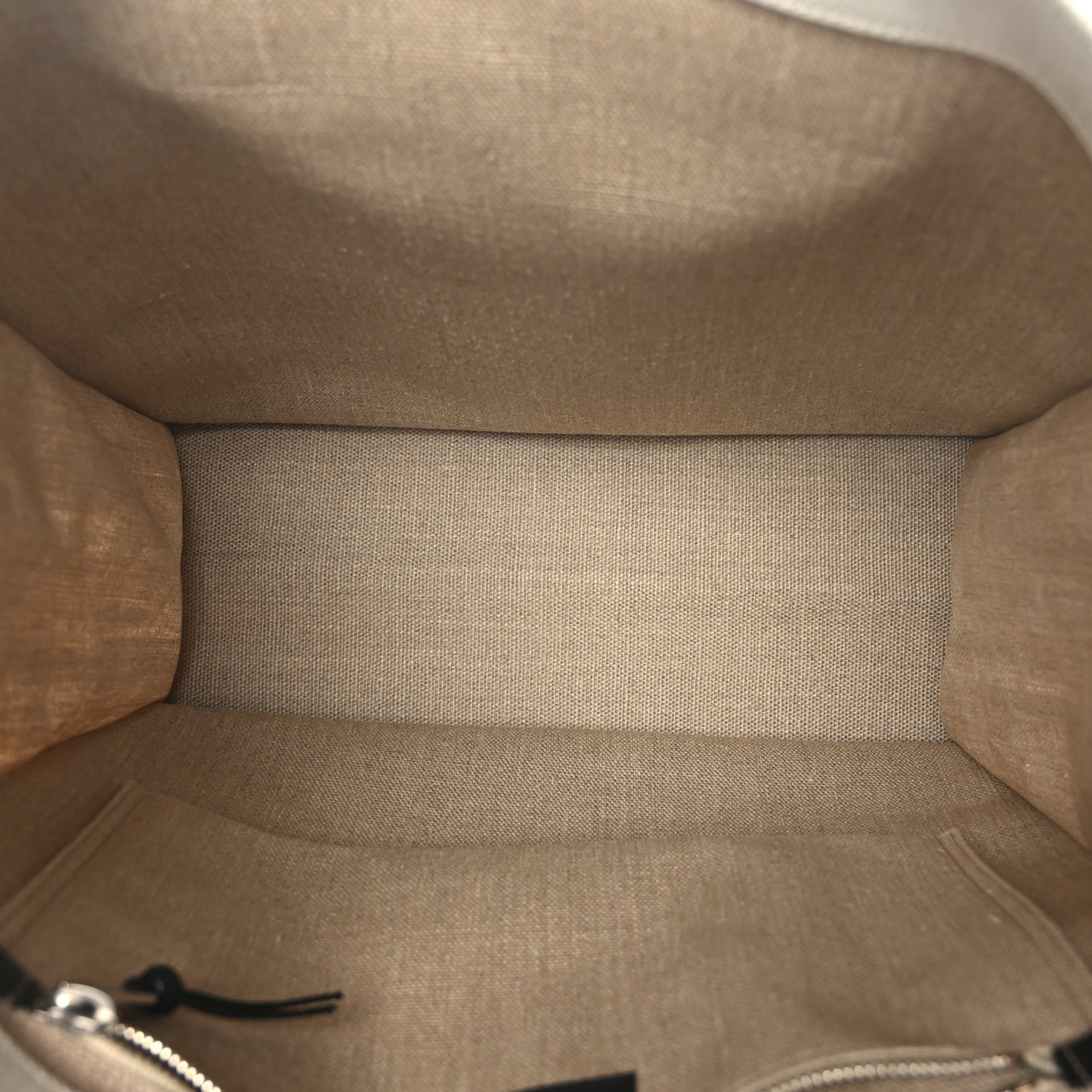 Linen Calfskin Rive Gauche North South Tote Optic White