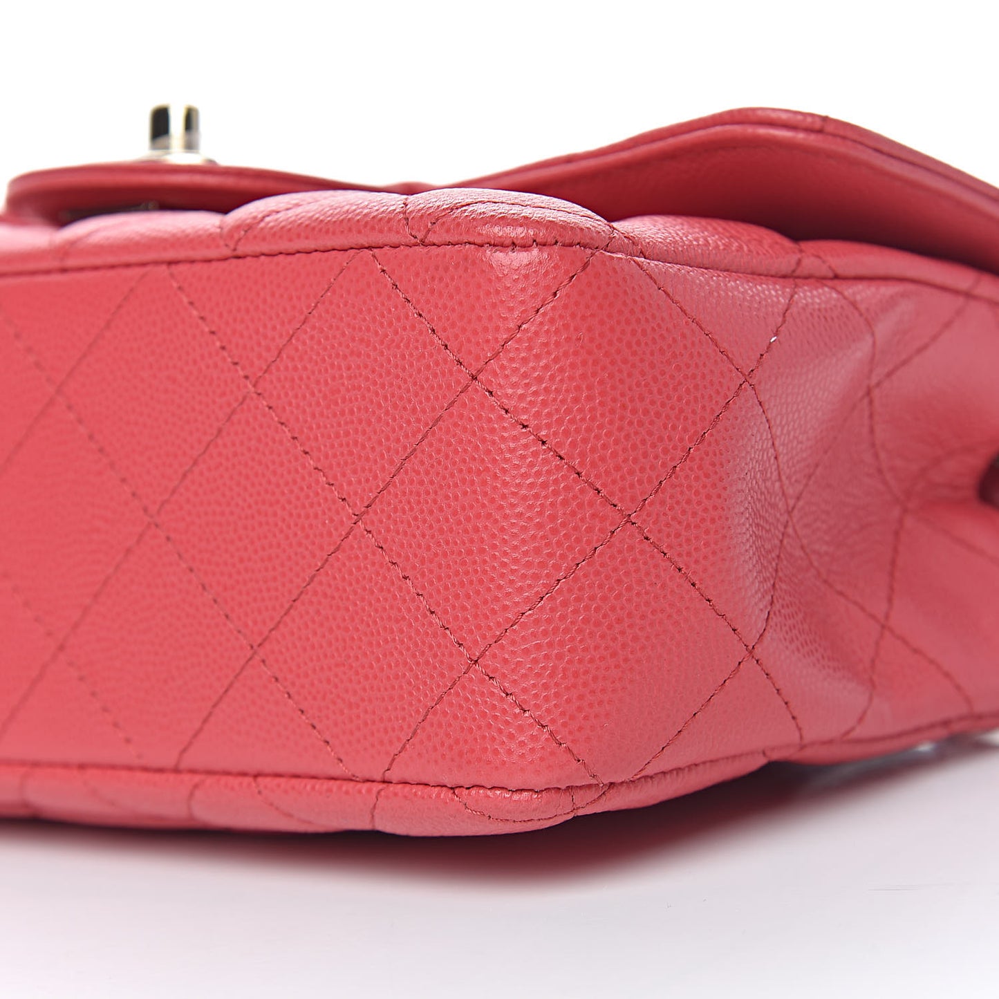Caviar Quilted Mini Rectangular Flap Dark Pink