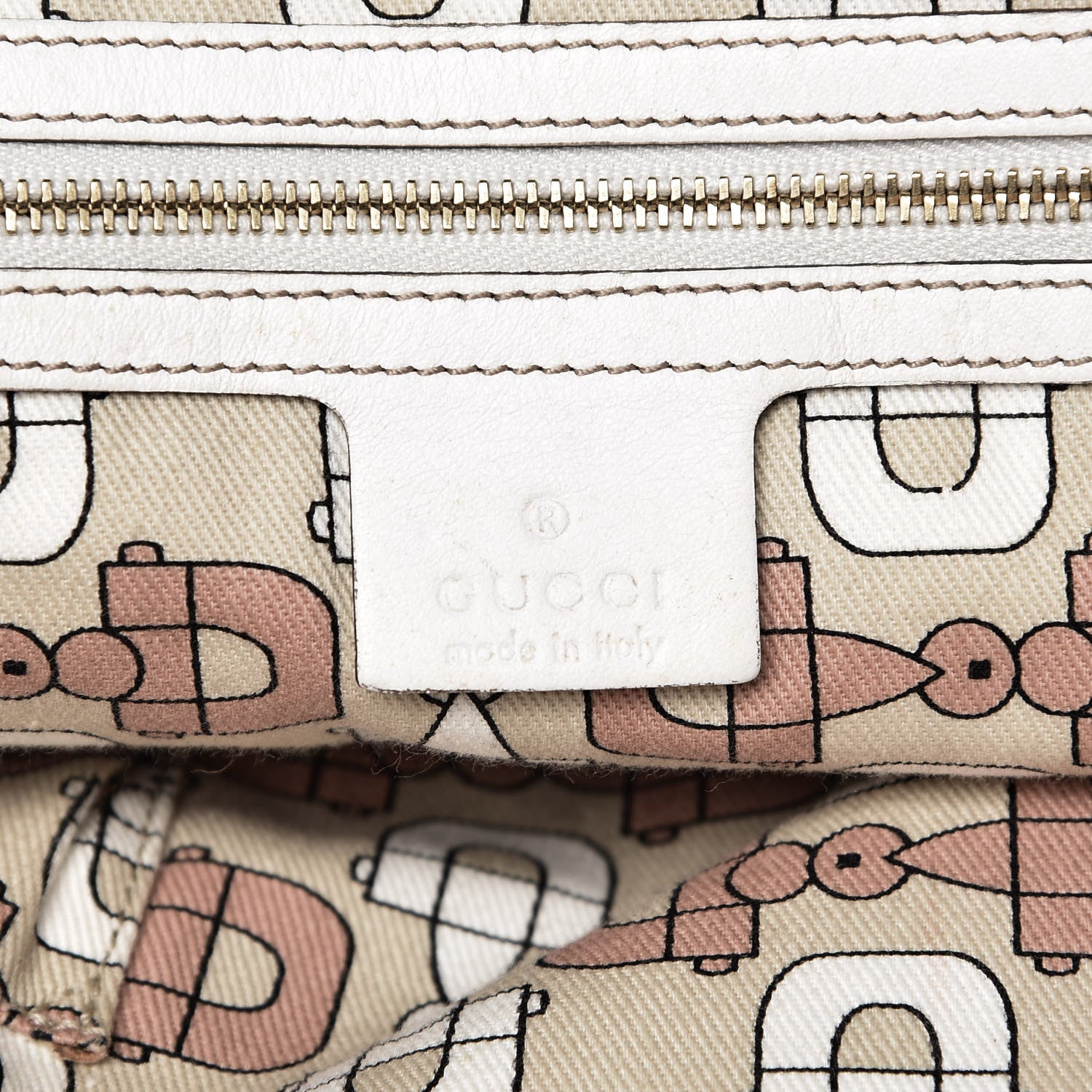 Gucci Monogram Medium Jolicoeur Tote White 6 of 10