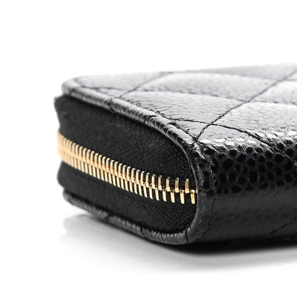 Chanel Caviar Quilted Zip Coin Purse Black 9 of 13