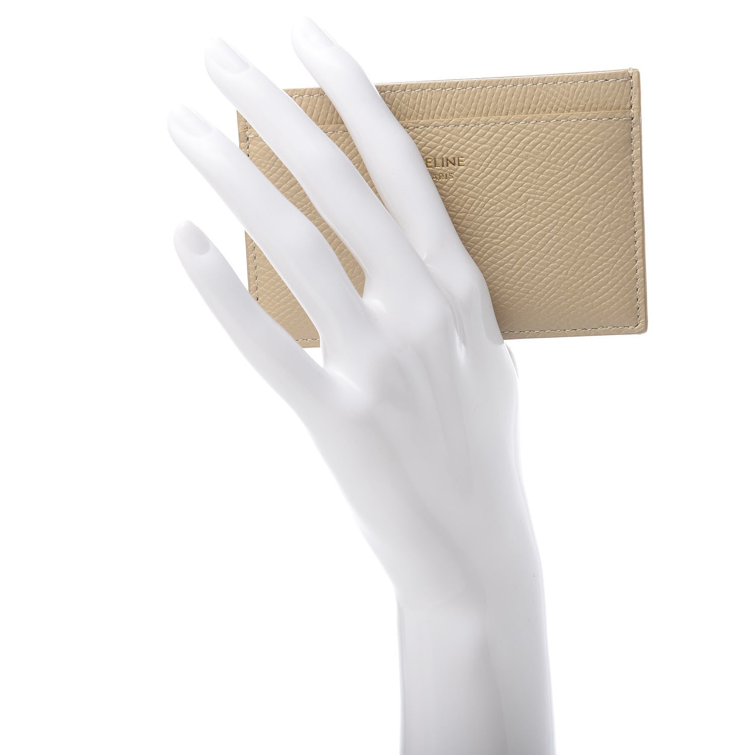 Celine Grained Calfskin Card Holder Light Taupe 2 of 9