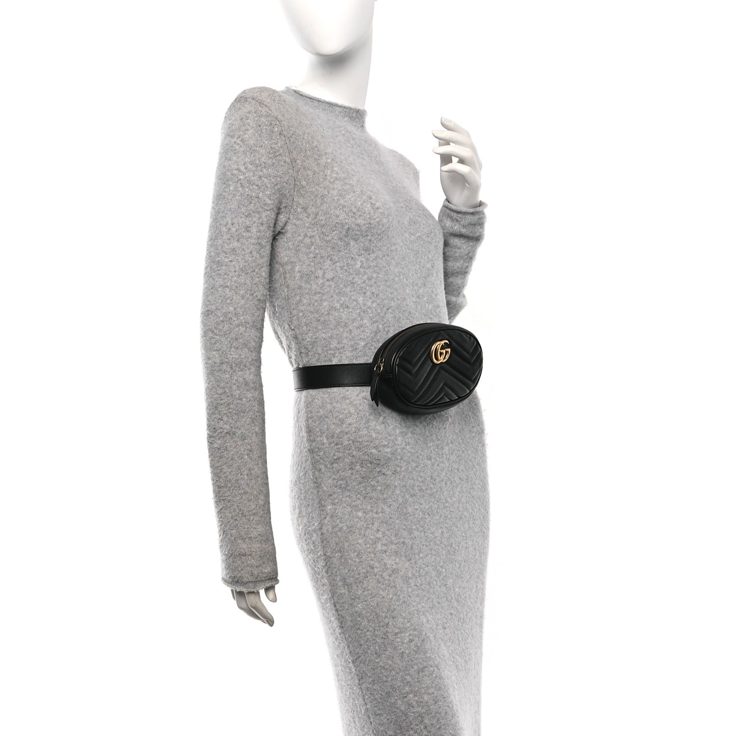 Calfskin Matelasse GG Marmont Belt Bag 85 34 Black