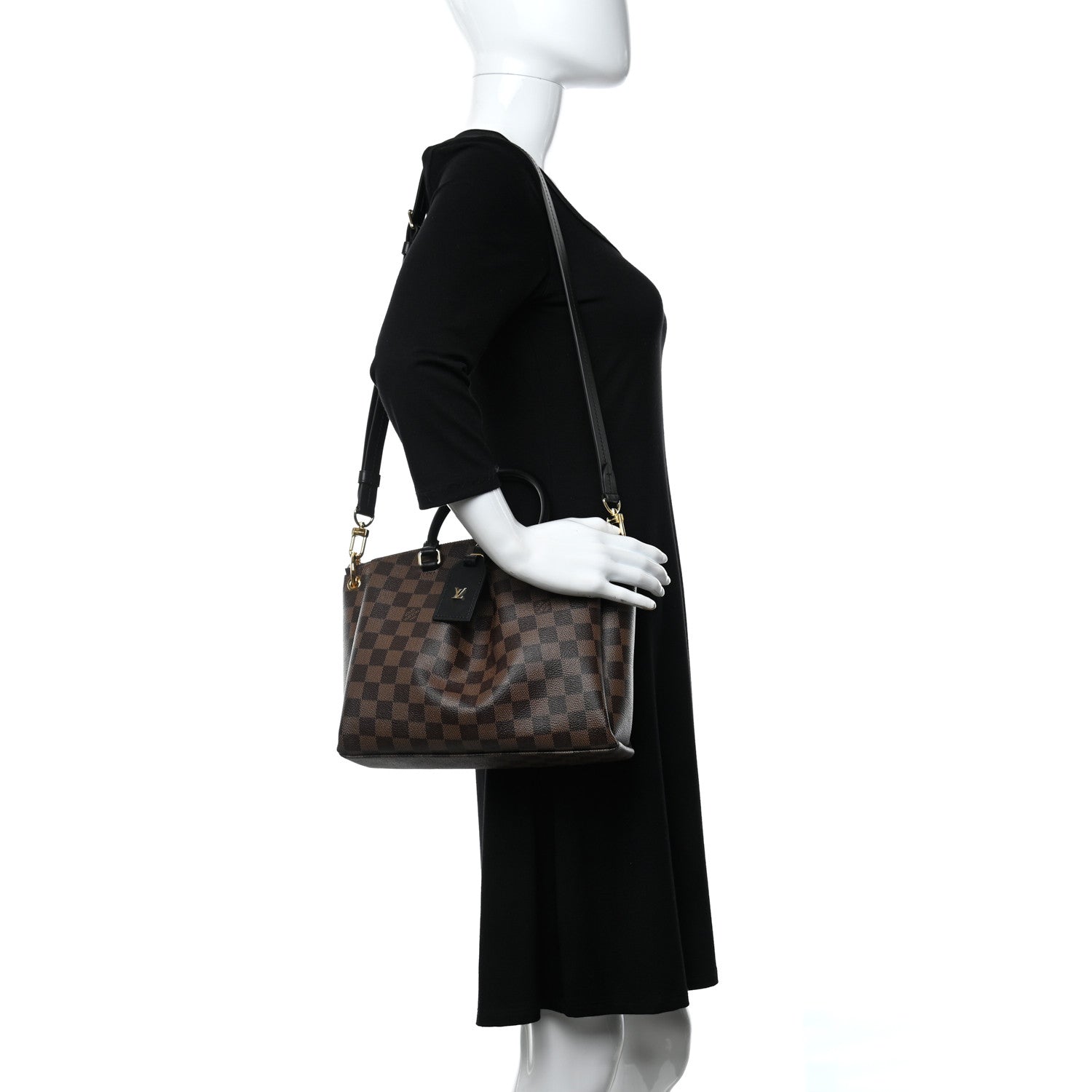 Louis Vuitton Damier Ebene Odeon Tote MM Black 2 of 11