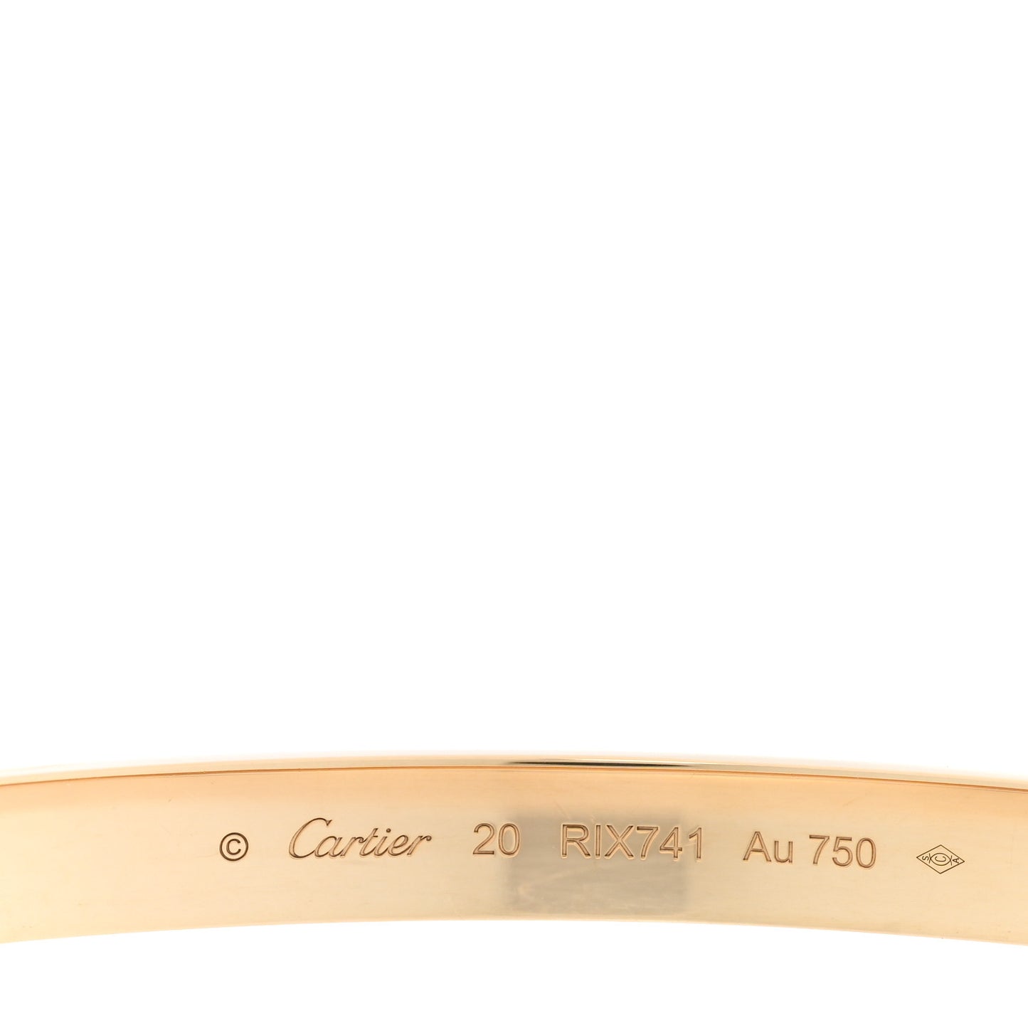 18K Yellow Gold LOVE Bracelet 20