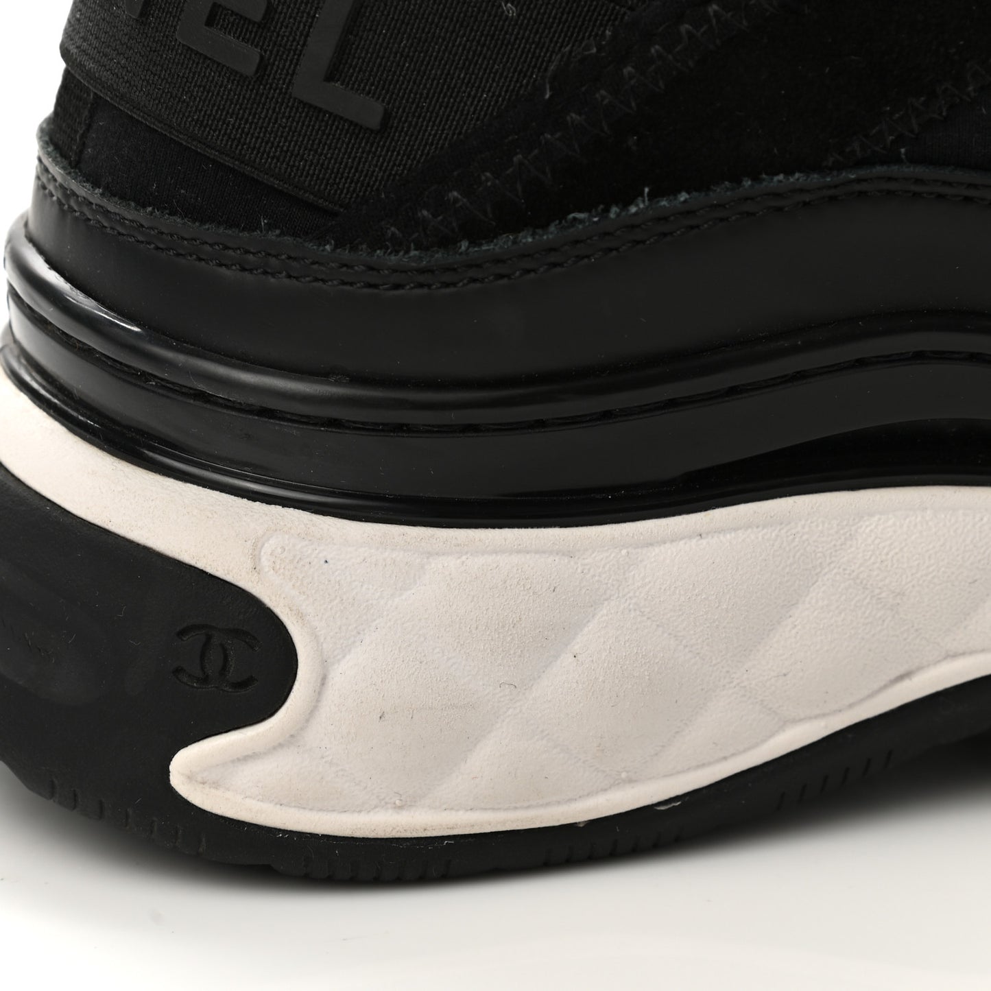 Velvet Calfskin Mixed Fibers CC Sneakers 38 Black
