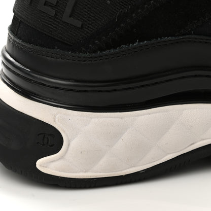 Chanel Velvet Calfskin Mixed Fibers CC Sneakers 38 Black 9 of 14