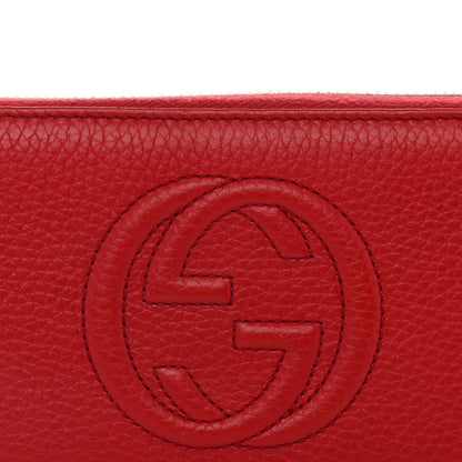 Gucci Pebbled Calfskin Soho Zip Around Wallet Red 8 of 14