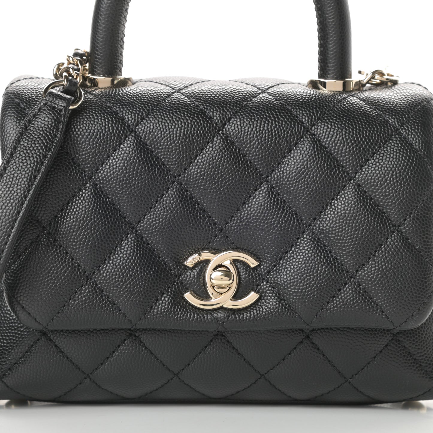 Caviar Quilted Extra Mini Coco Handle Flap Black