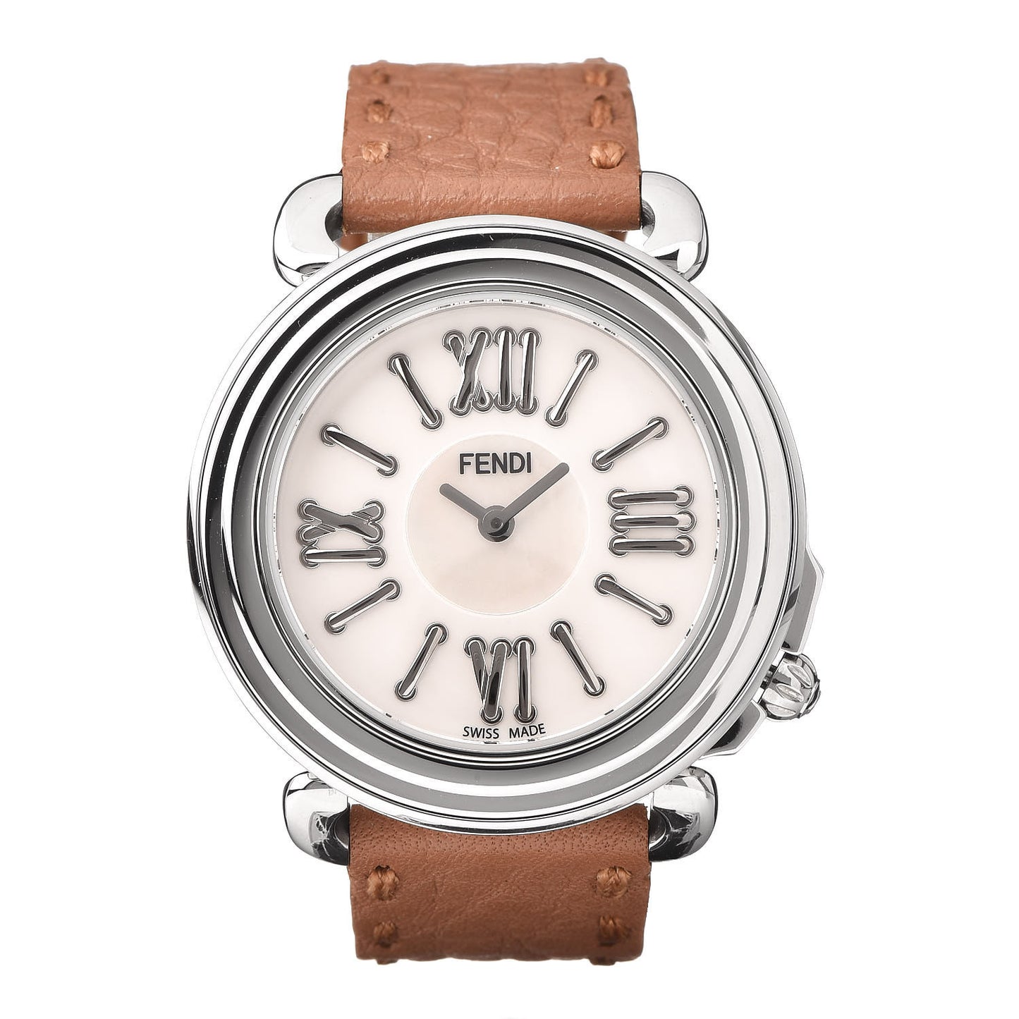 Stainless Steel Calfskin Mother of Pearl 37mm Selleria Quartz Watch Pink
