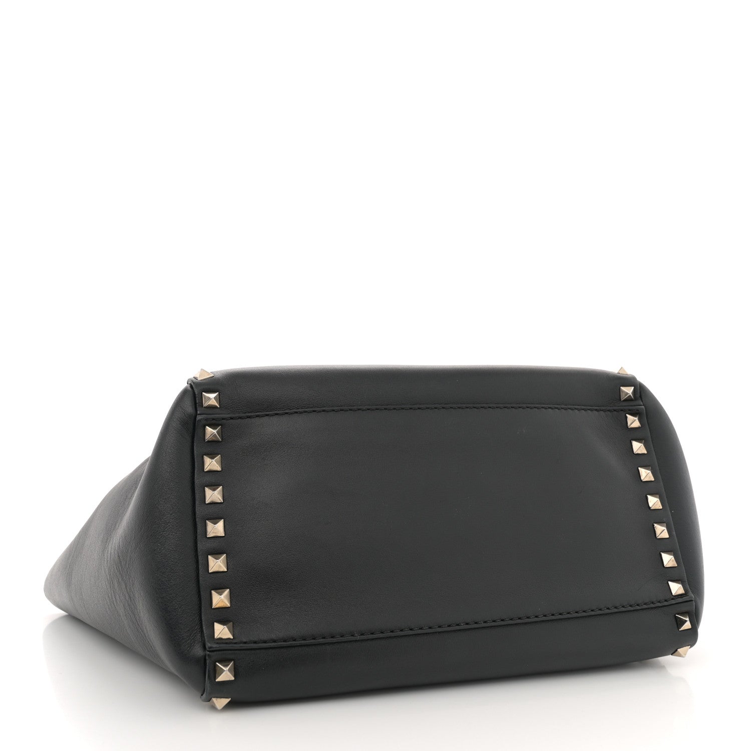 Valentino Garavani Vitello Small Rockstud Double Handle Tote Black 4 of 12