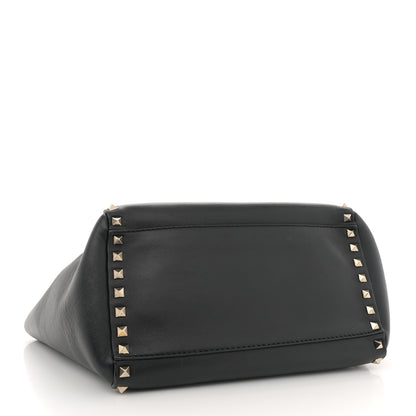 Valentino Garavani Vitello Small Rockstud Double Handle Tote Black 4 of 12