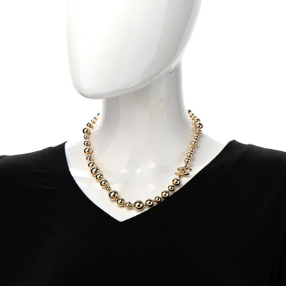 Chanel Metal Bead CC Necklace Gold 2 of 6