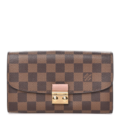 Louis Vuitton Damier Ebene Croisette Chain Wallet Rose Ballerine 1 of 8