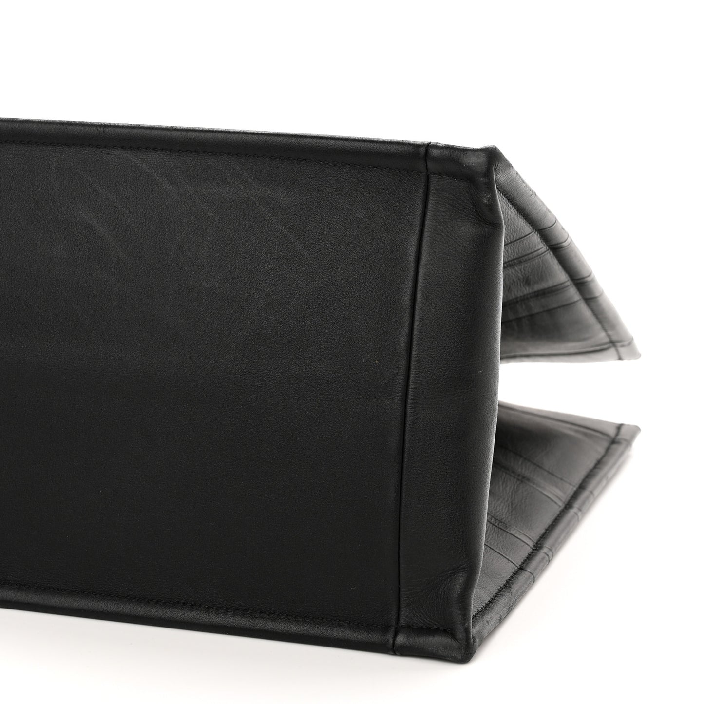 Calfskin Embossed Medium Book Tote Black