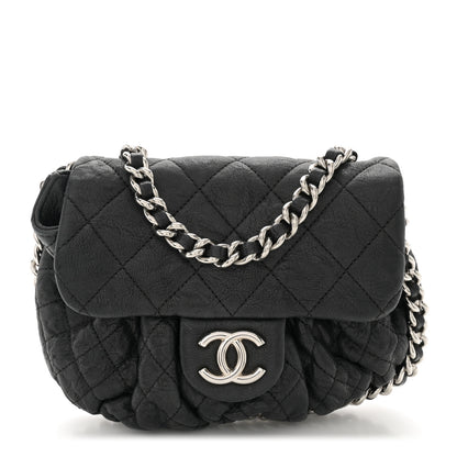 Chanel Washed Lambskin Quilted Mini Chain Around Flap Black 1 of 13
