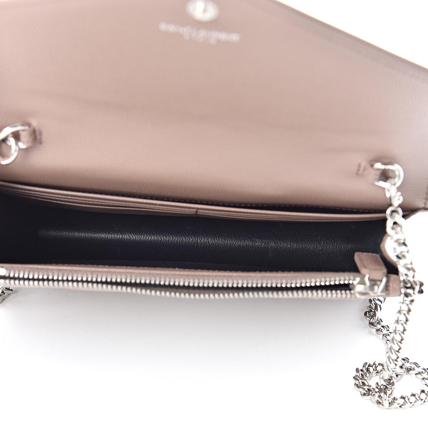 Saint Laurent Grain De Poudre Matelasse Chevron Monogram Envelope Chain Wallet Fard 5 of 12