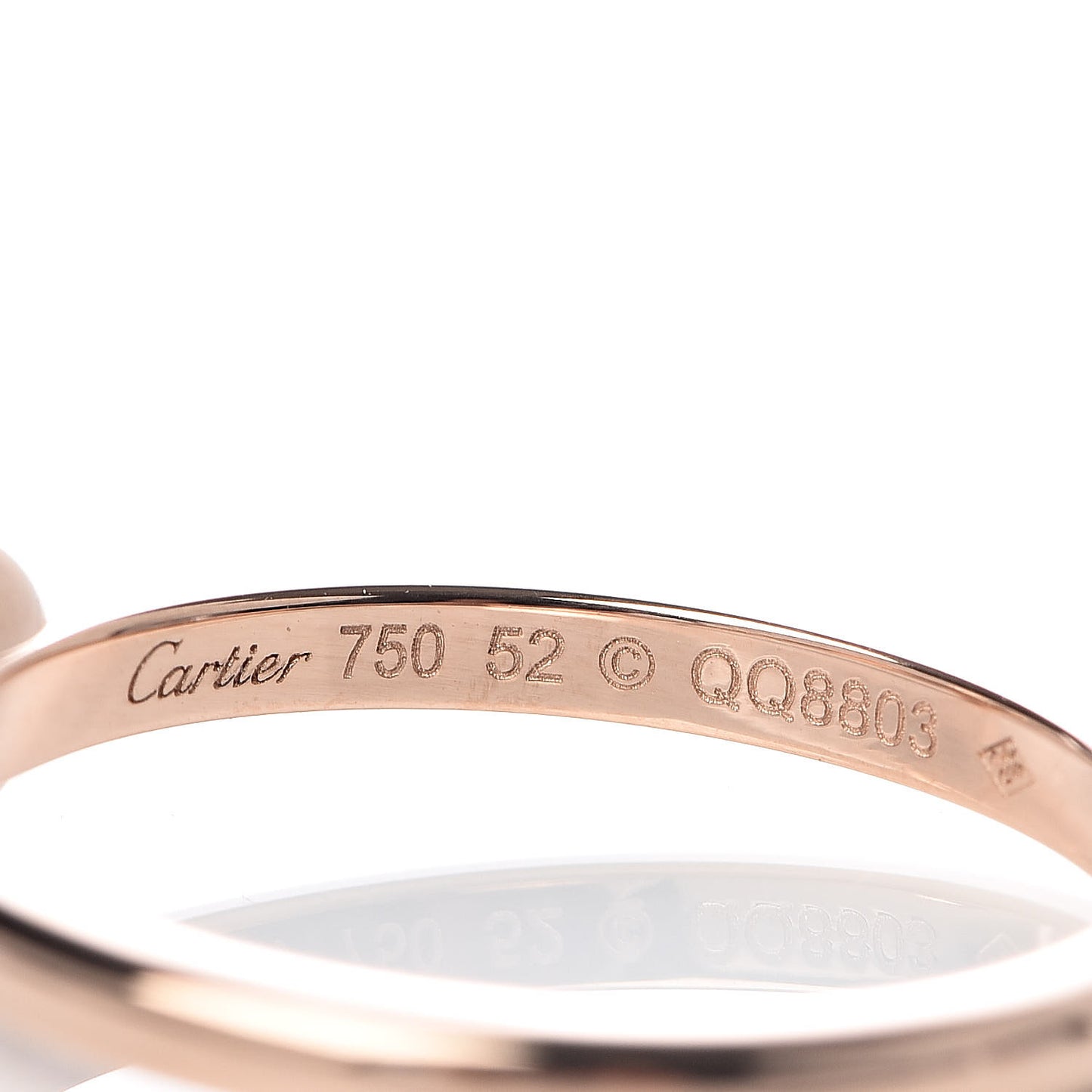 18K Pink Gold Diamond D'Amour Heart Ring 52 6