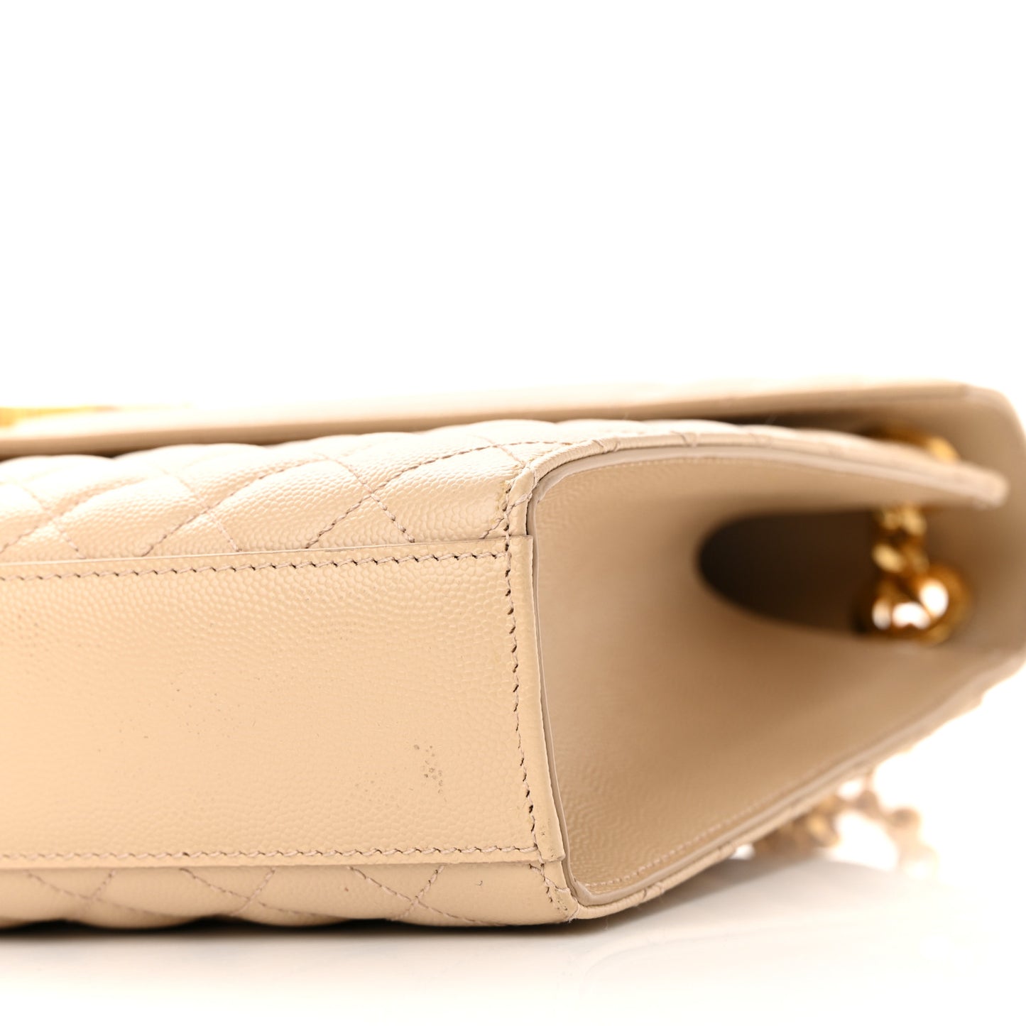 Grain De Poudre Large Tri-Quilt Monogram Satchel Nude Powder