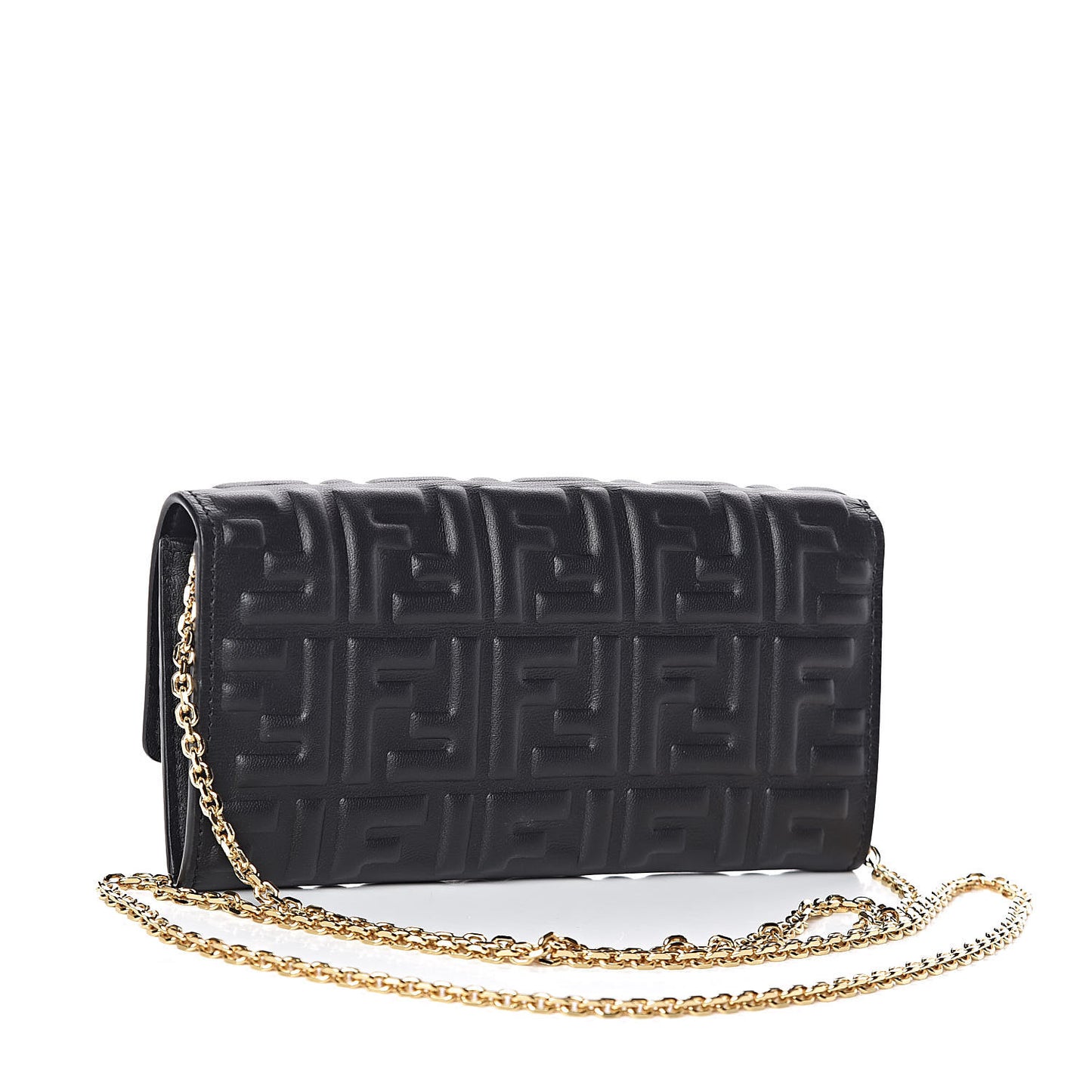 Nappa Matisse FF Embossed Continental Wallet On Chain Black