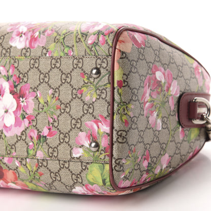 Gucci GG Supreme Monogram Blooms Medium Boston Beige Multicolor Dry Rose 9 of 11