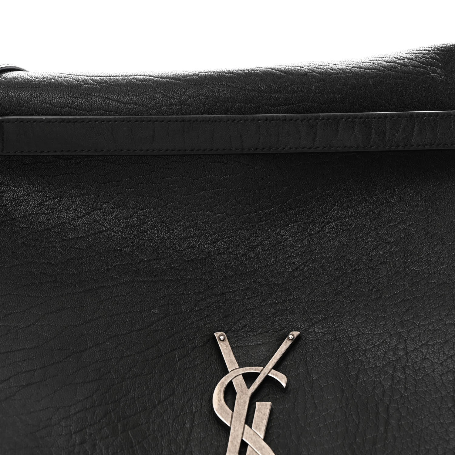 Saint Laurent Grained Lambskin Monogram Oversized Niki Chain Satchel Black 9 of 11