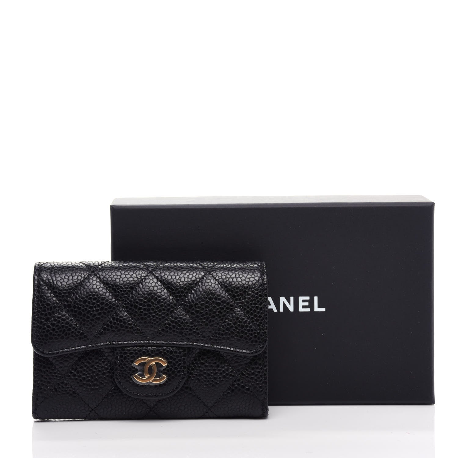Chanel Caviar Quilted Flap Card Holder Wallet Black 9 of 9