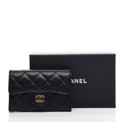 Chanel Caviar Quilted Flap Card Holder Wallet Black 9 of 9