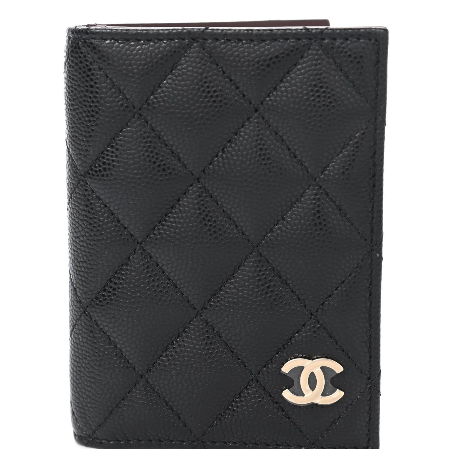 Caviar Quilted Card Holder Wallet Black