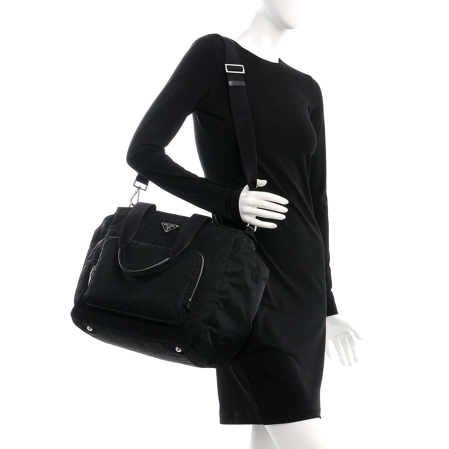 Tessuto Nylon Saffiano Diaper Bag Nero Black
