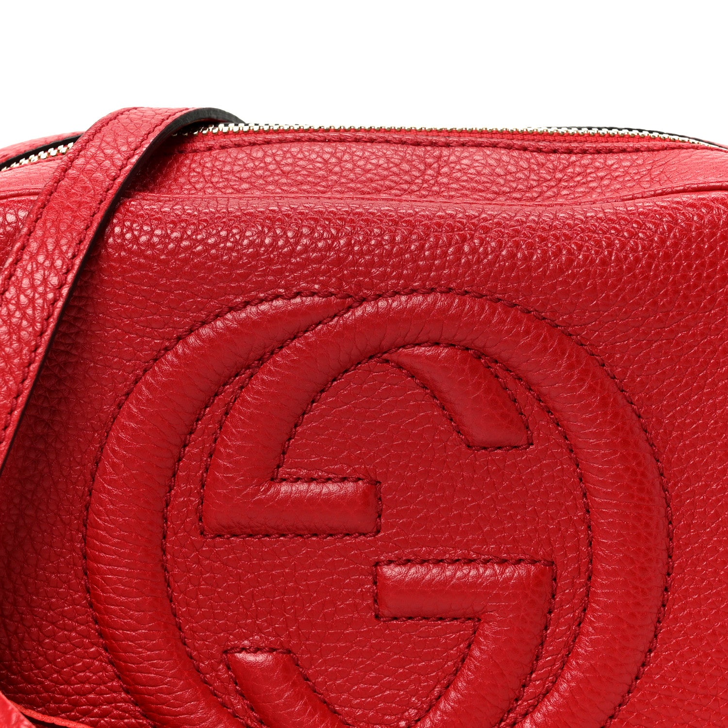 Gucci Pebbled Calfskin Small Soho Disco Bag Vibrant Red 8 of 10