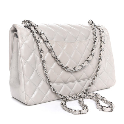 Chanel Caviar Quilted Jumbo Double Flap Light Grey 4 of 16