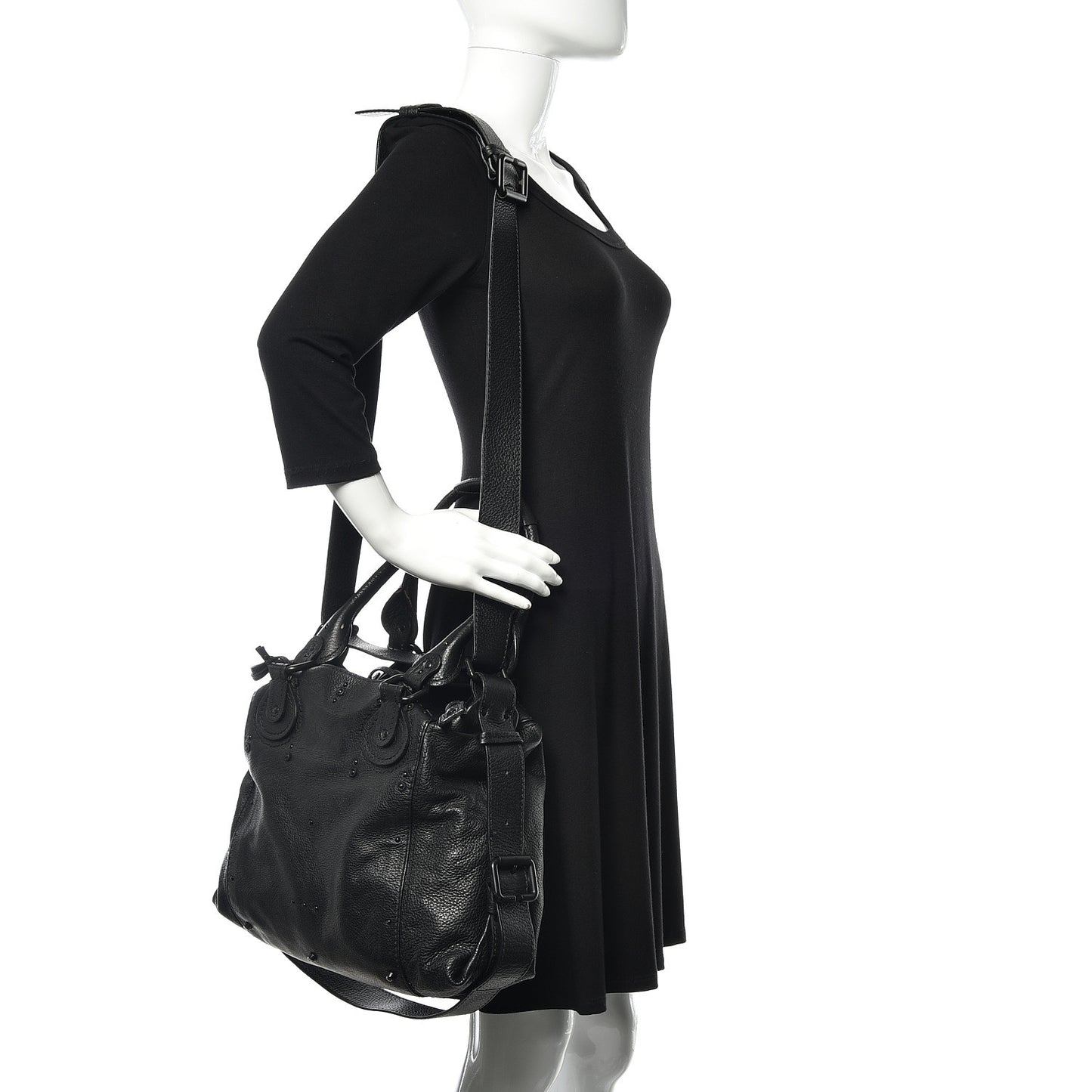 Calfskin Paddington Satchel Black
