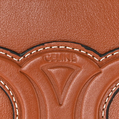 Celine Smooth Calfskin Cuir Triomphe Coin and Card Pouch With Hook Tan 6 of 8