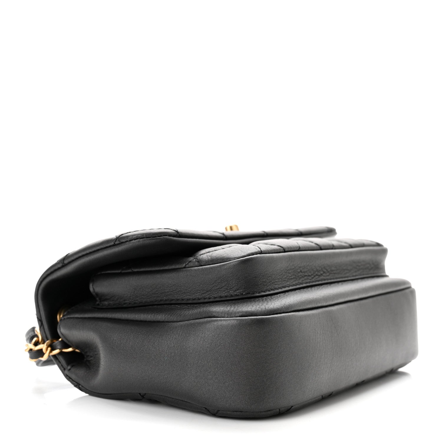 Chanel Calfskin Quilted Top Handle Flap Black 4 of 11